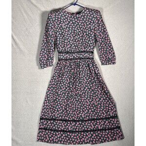 Vintage Lisa II Dress Women's Size M Floral‎ Midi Shoulder Pads Ditsy Romantic
